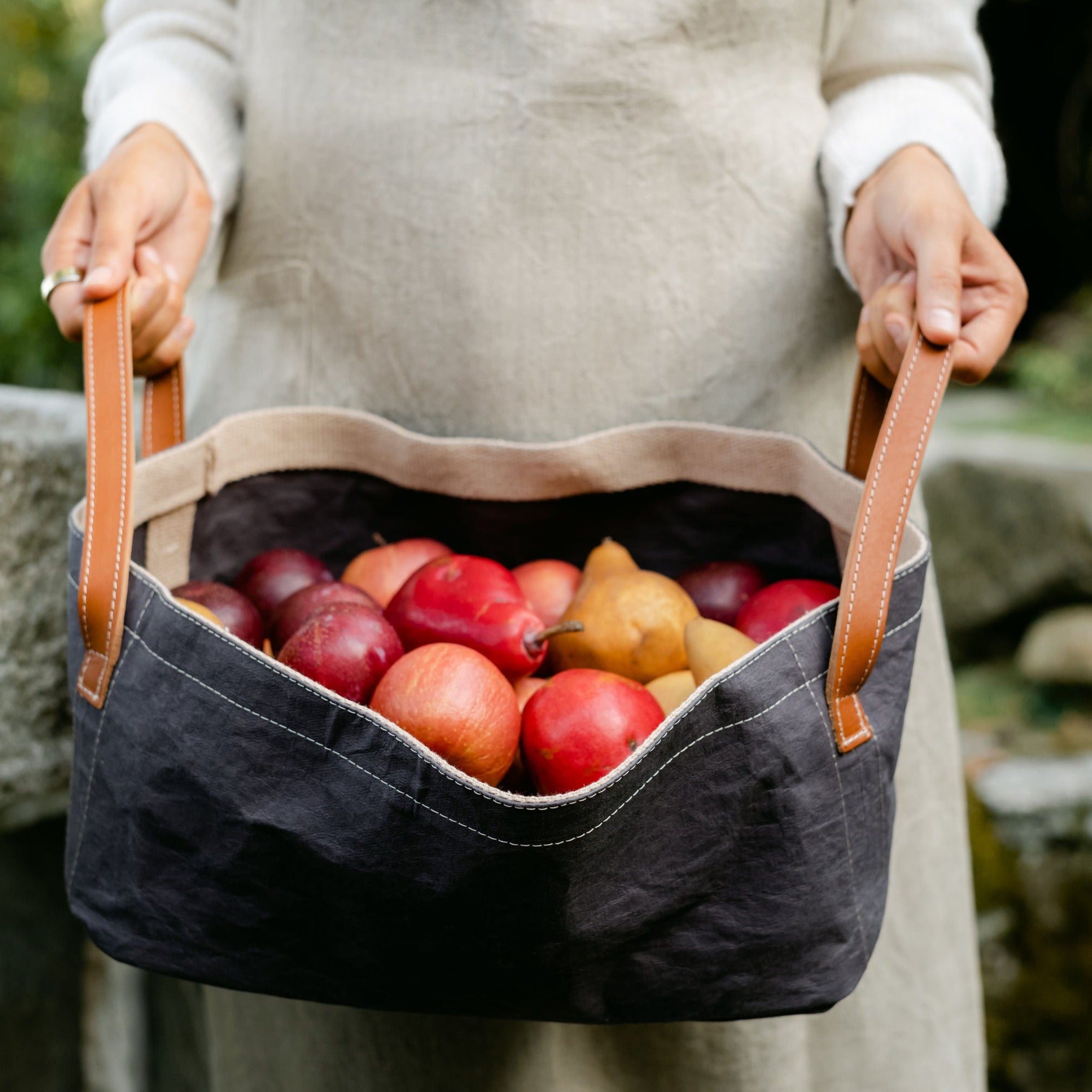 VASSOIO TRAY LEATHER HANDLES