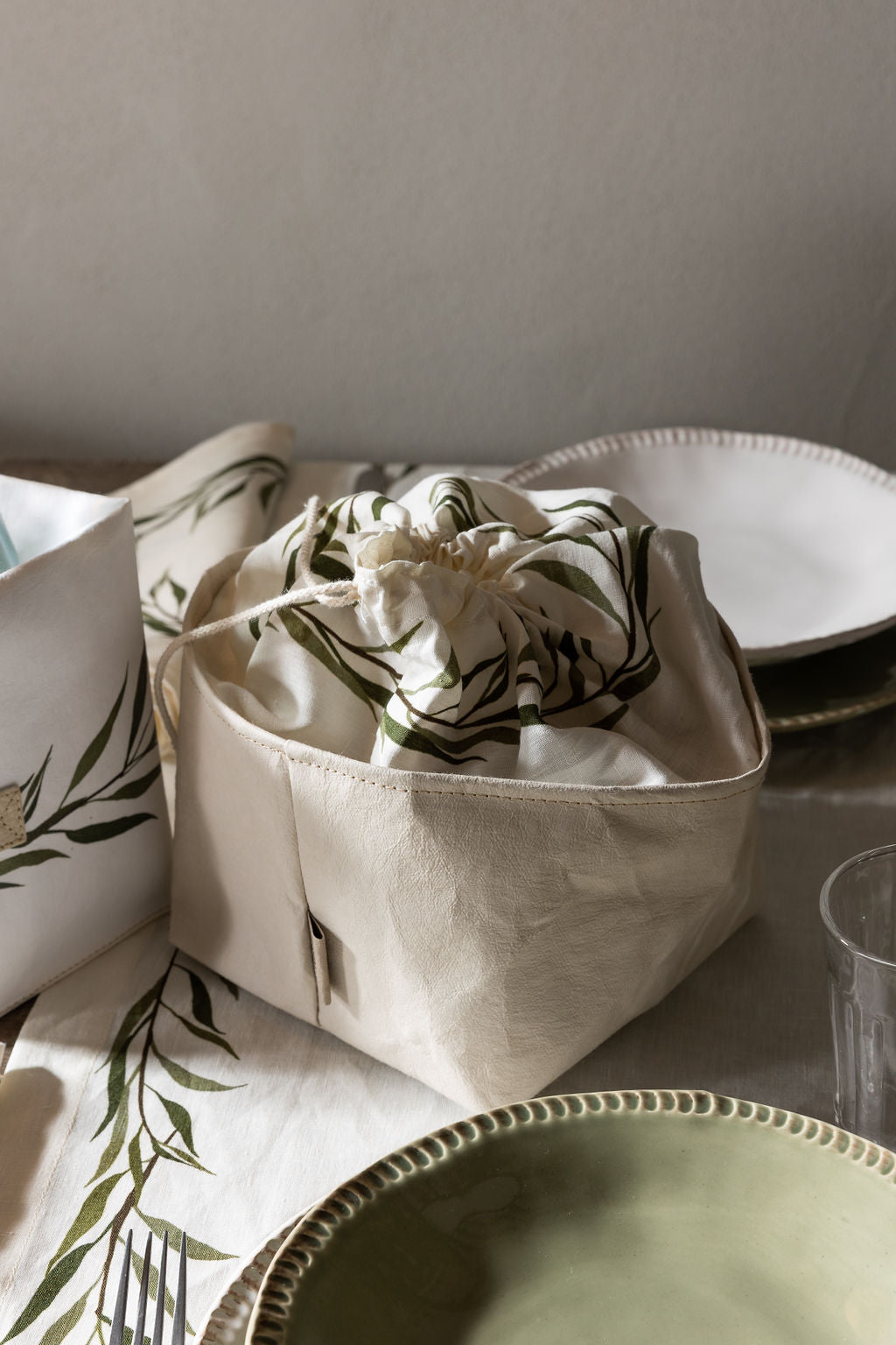 PORTA PANE BREAD STORAGE BAG OLIVA LEAF