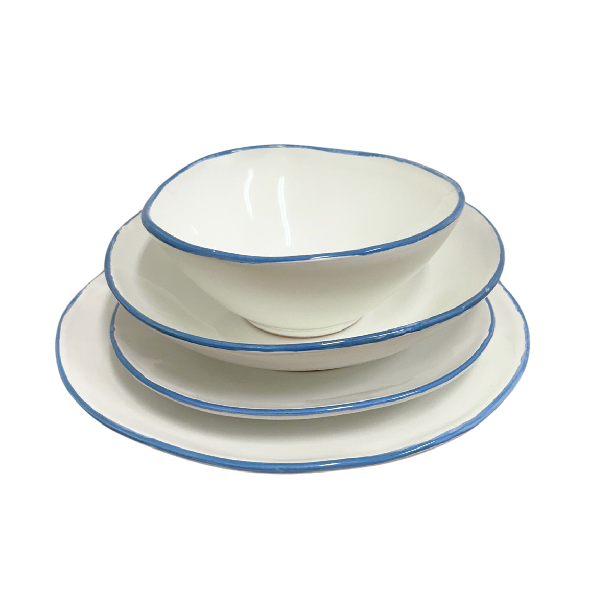 FLORENTINE BLUE RIM DINNERWARE SET