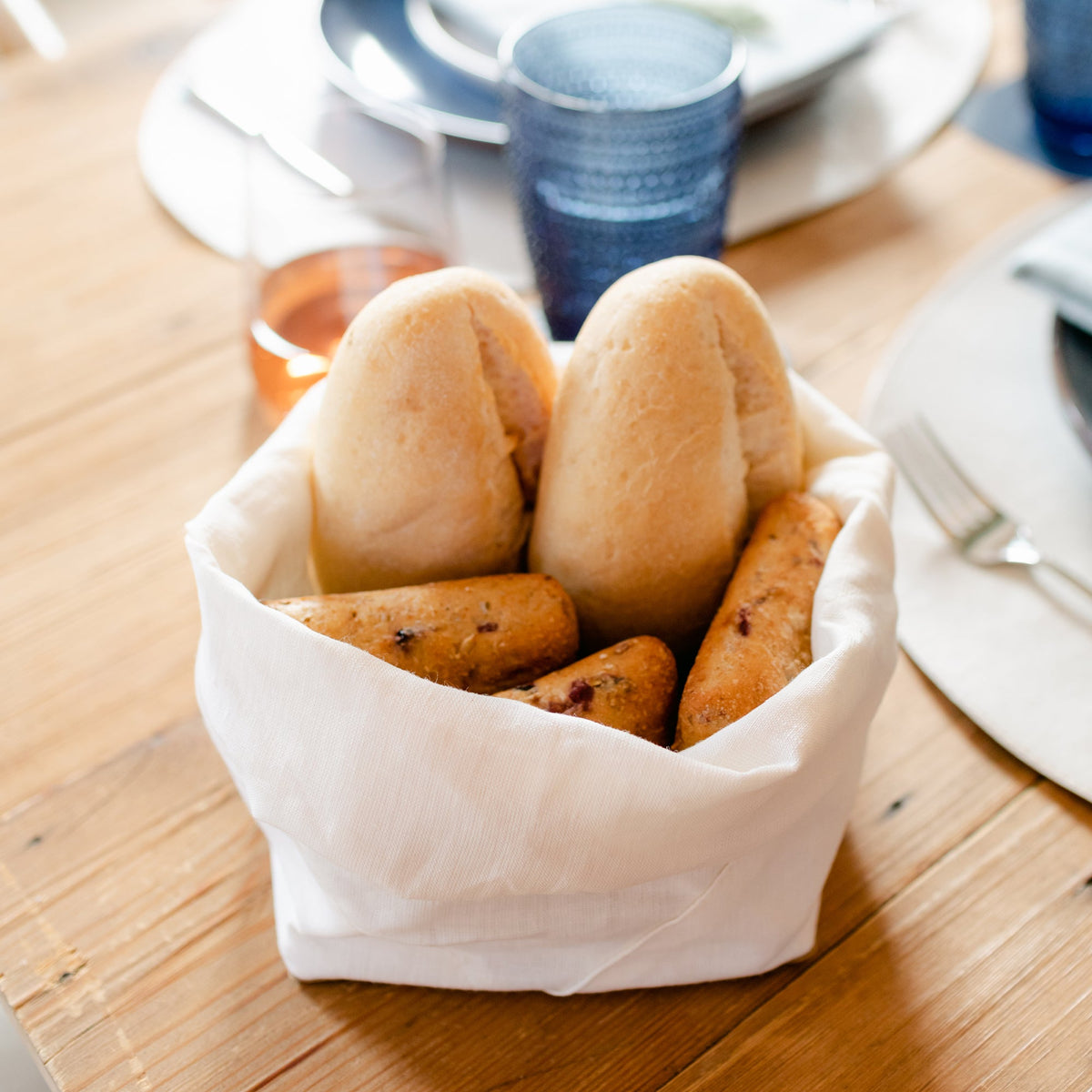 LINEN FIOCCO BREAD BAG OLIVA LEAF