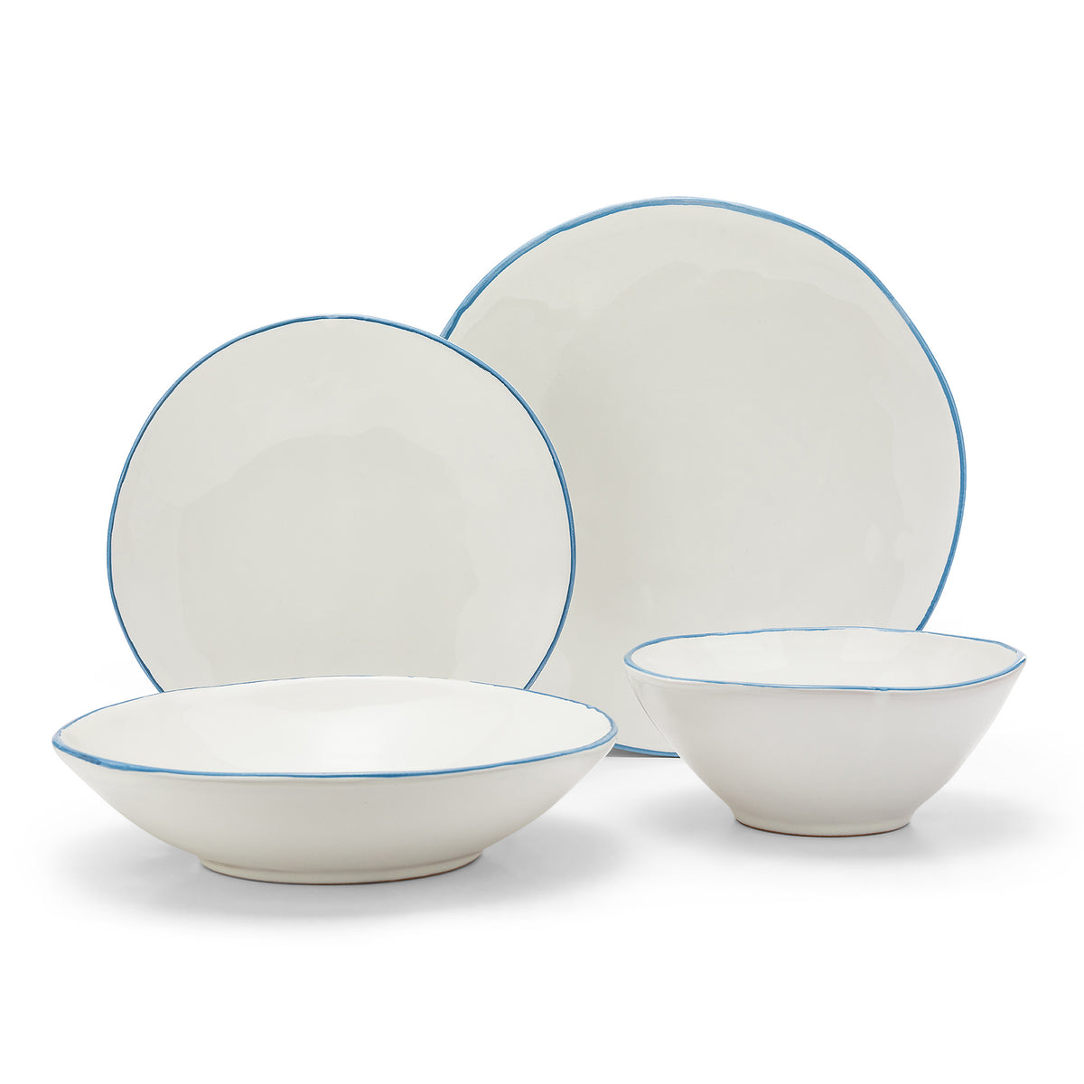 FLORENTINE BLUE RIM DINNERWARE SET