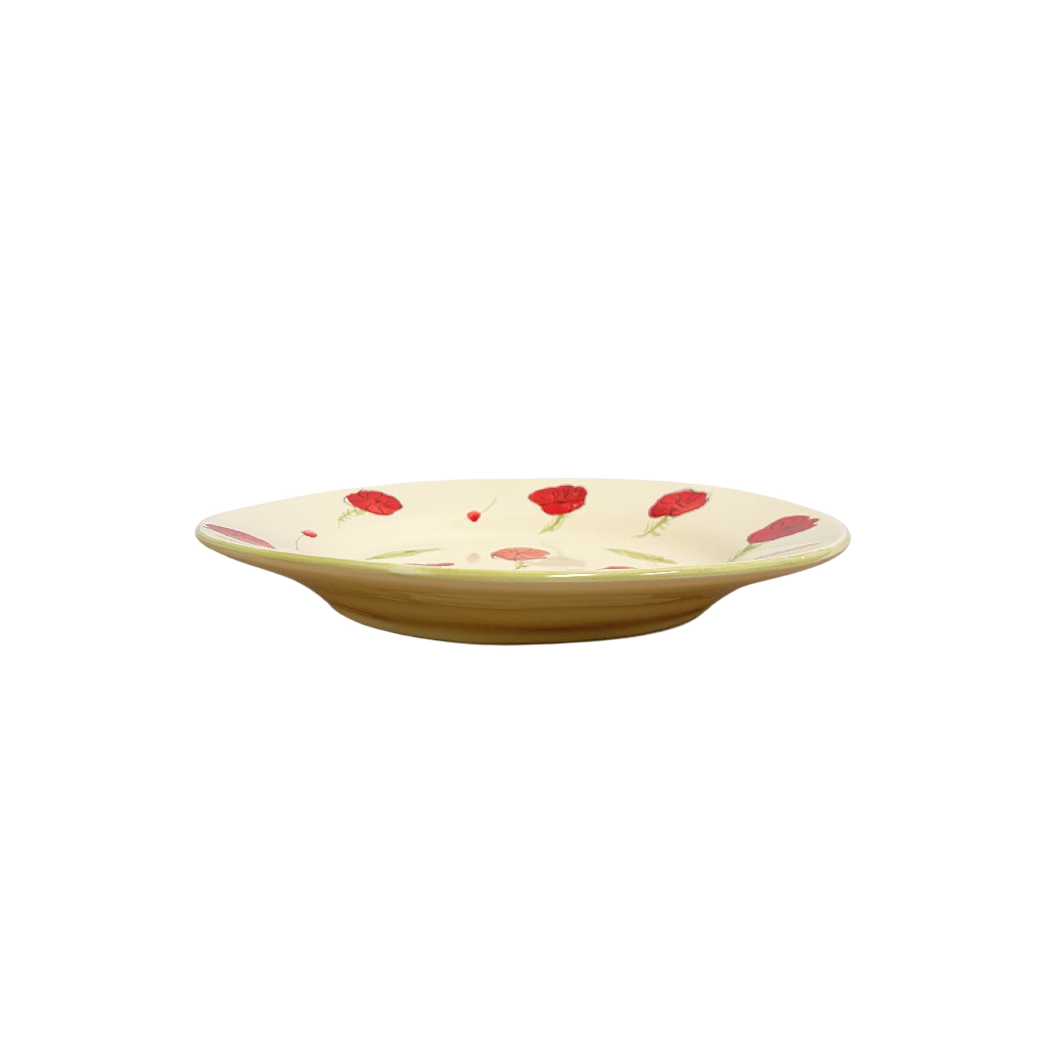 POPPY CERAMIC DESSERT PLATE