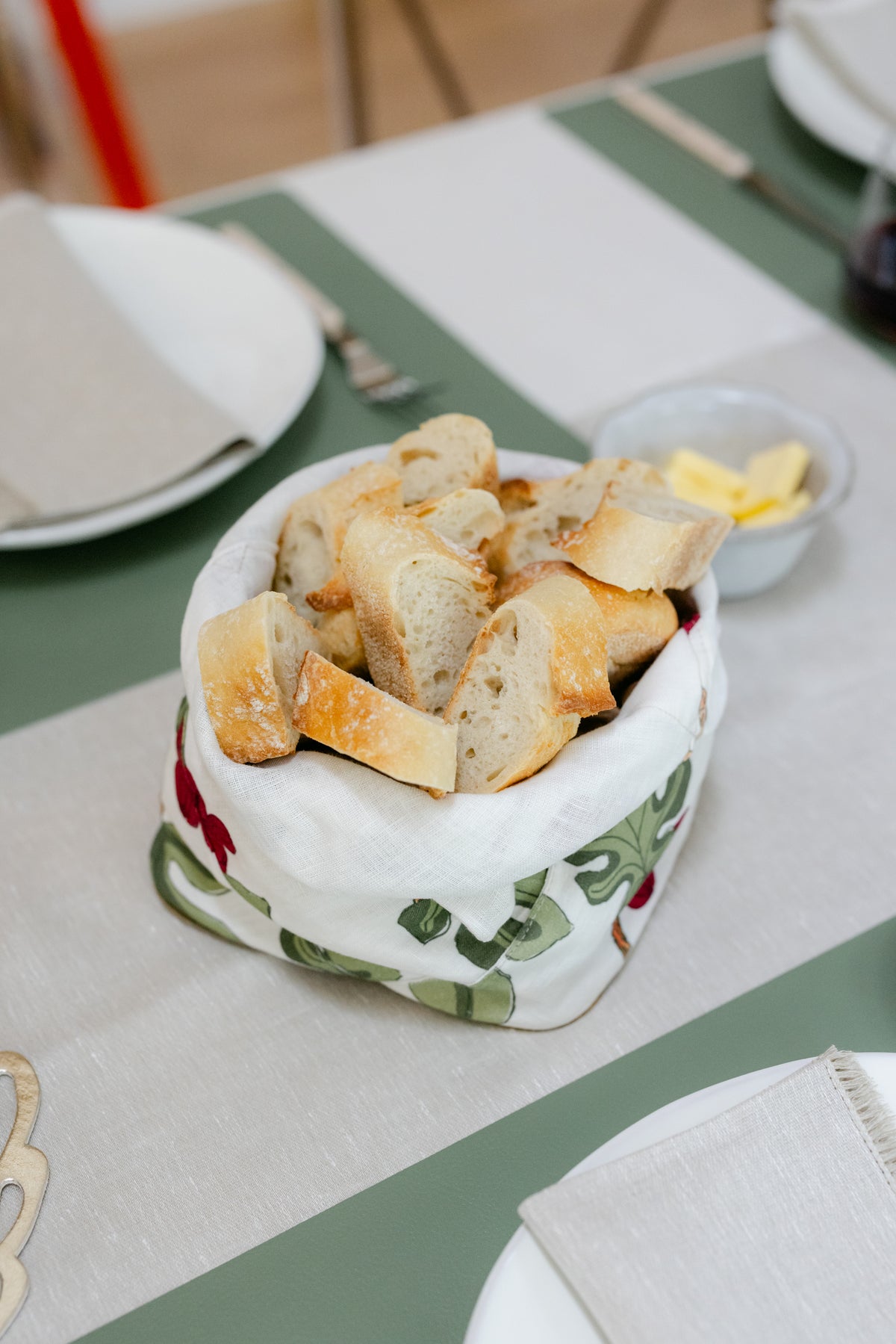 LINEN FIOCCO BREAD BAG FIG