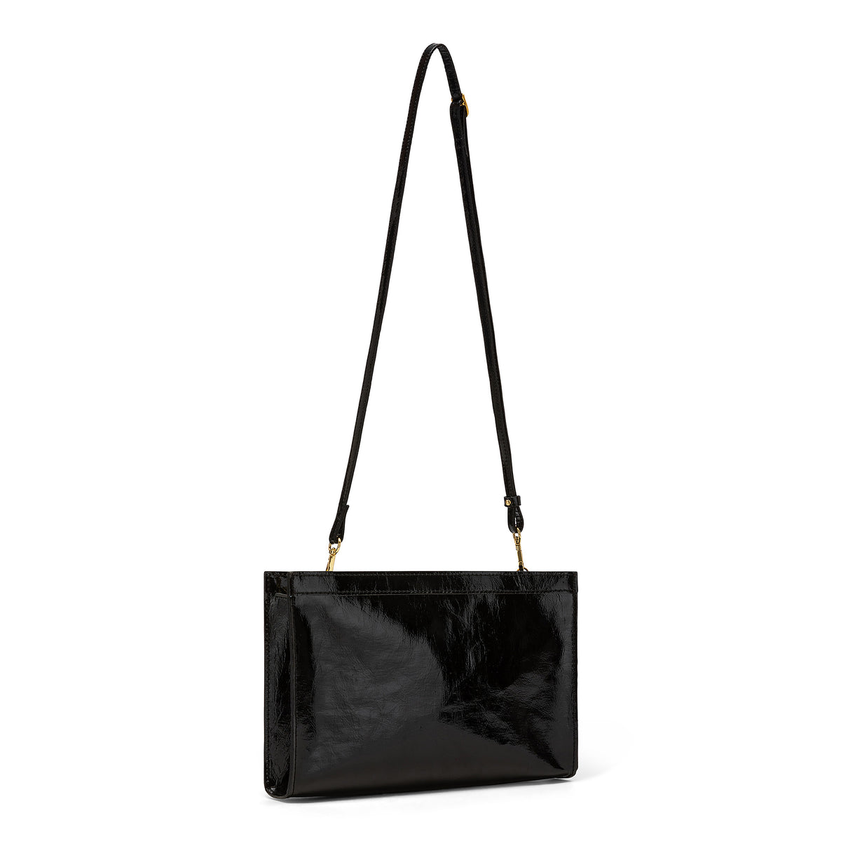 OLIMPIA CROSSBODY BAG GLOSSY BLACK — Uashmama