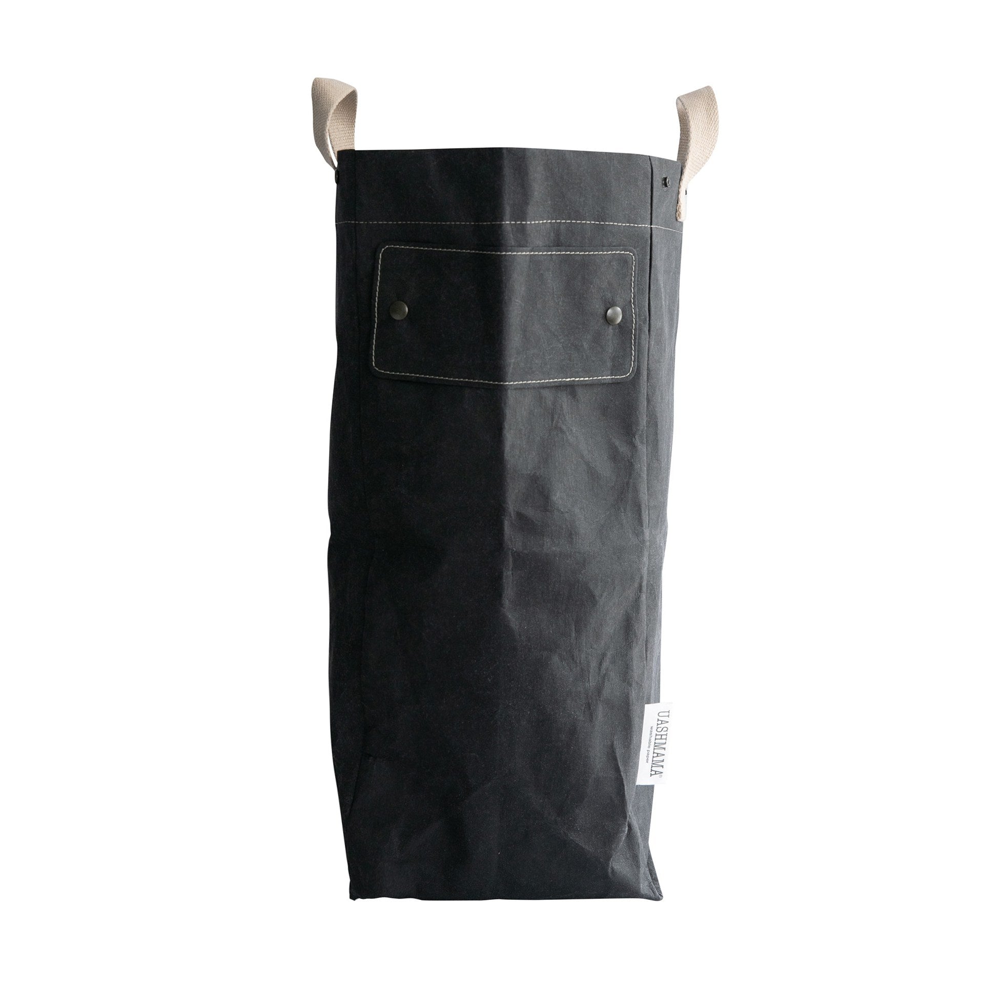 Uashmama Eco-Friendly Laundry Bag with Label (Black)