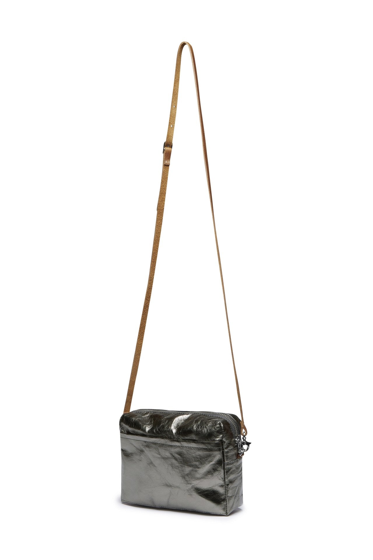Grey Clare V. Leather & Suede Crossbody Bag, Note leather-trim canvas  crossbody bag