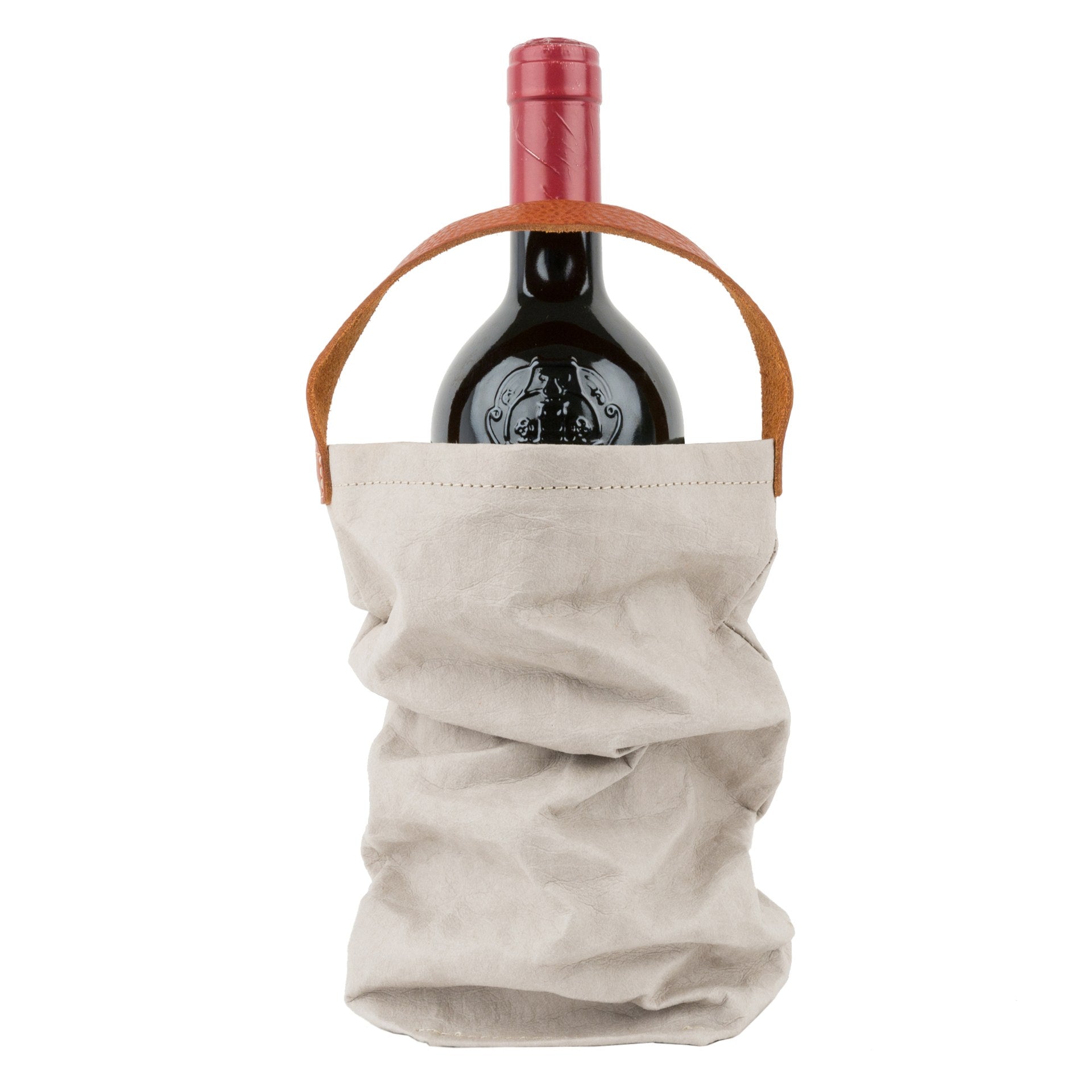 Uashmama Reusable Wine Tote Bag | Leather Handle | 1-Bottle, Palio
